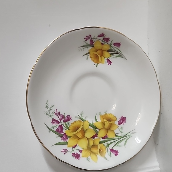 Vintage Royal Grafton Teacup and Saucer pastel green with floral bone china - Picture 2 of 8